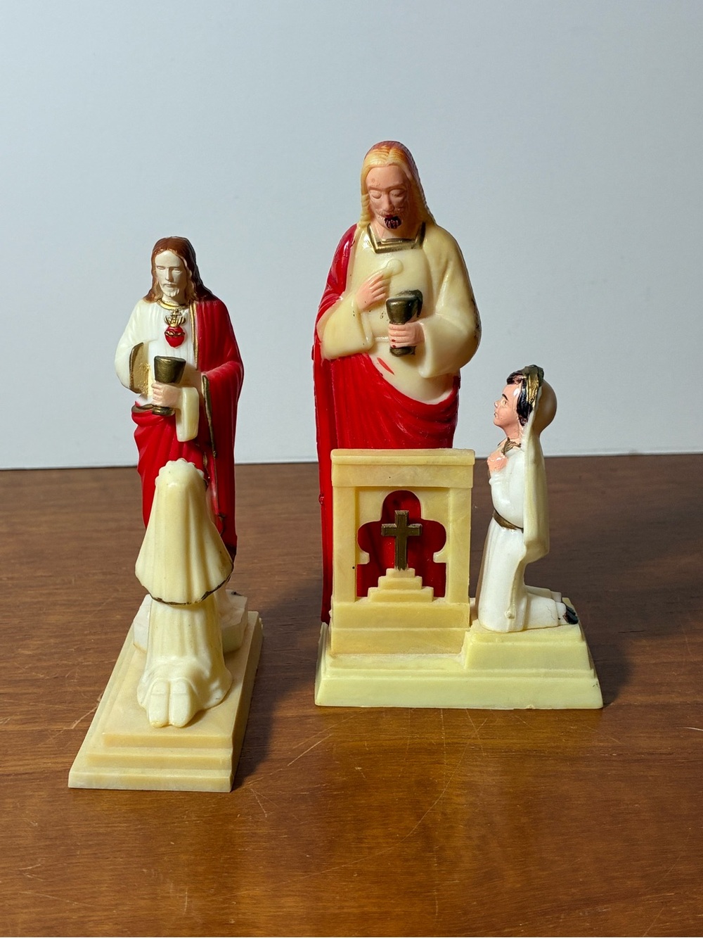 Vintage 1950's Hartland Plastics Jesus First Communion TWO Figurines